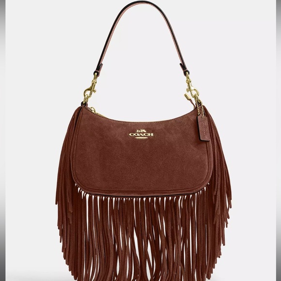 NWT COACH! Teri Shoulder Bag With Fringe🤎
W/ suede care kit - Picture 1 of 12